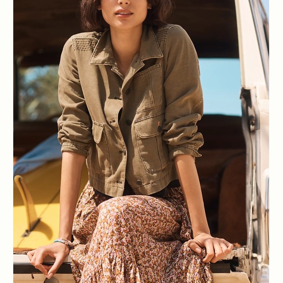 Anthropologie Maisie Chore Cropped Utility Twill Cargo Pocket Jacket Size small - Picture 3 of 16